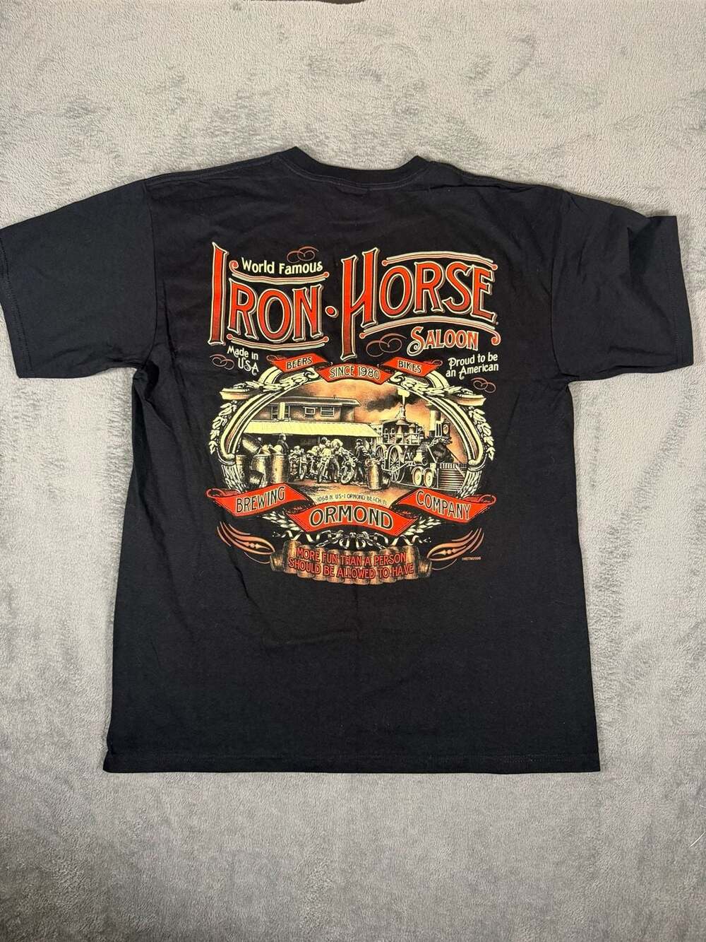 Iron Horse Saloon Size L Black Pocket T-Shirt Vintage